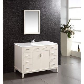 Wyndenhall Oxford White 48 inch Bath Vanity With 2 Doors And White Quartz Marble Top White Size Single Vanities