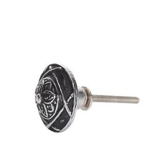 silver and black drawer knob by jodie byrne