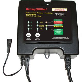 BatteryMINDer Battery Charger / Maintainer / Conditioner — 24 Volt 1/2/4 Amp, Model# 24041  Battery Maintainers