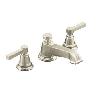 Kohler K 13132 4b bn Vibrant Brushed Nickel Pinstripe Widespread Lavatory Faucet With Lever Handles