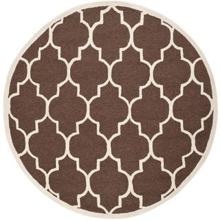 Safavieh Handmade Moroccan Cambridge Dark Brown Wool Rug (6 Round)