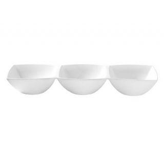 Luigi Bormioli White Porcelain 3 Section Serving Dish —