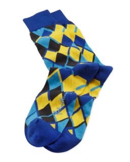 Linked Diamonds Mens Socks, Blue/Yellow   Arthur George by Robert Kardashian