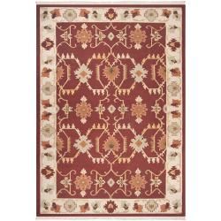 Hand woven Multicolored Burgundy Portage New Zealand Wool Rug (9 X 13)