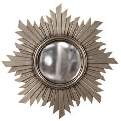 Convex Brushed Aged Nickel Mirror