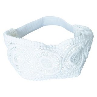 Remington Wide Crochet Headwrap   White