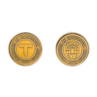 Tokens & Icons Boston "T" Authentic Subway Token Cufflinks Cuff Links Jewelry