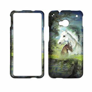 2D Racing Horse HTC One , M7 Verizon, AT&T, Sprint, T Mobile Case Cover Hard Case Snap on Cases Rubberized Touch Protector Faceplates Cell Phones & Accessories
