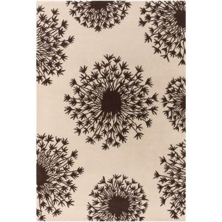 Thomaspaul Brown Floral Hand tufted New Zealand Wool Rectangular Rug (3 X 5)