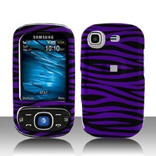 Samsung Strive A687 Cell Phone Purple/Black Zebra Protective Case Faceplate Cover Cell Phones & Accessories