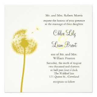 Yellow Best Wishes Wedding Invitation