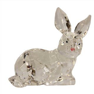 3.5" Icy Crystal Collectible Curious Snow Bunny Christmas Table Top Figurine  