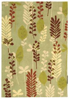Handmade Ferns Light Green Wool Rug (83 X 11)