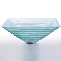 Kraus Alexandrite Square Clear Glass Vessel Sink With Pu mr Chrome