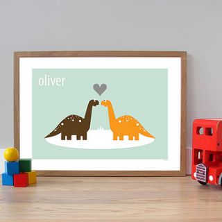 personalised 'dino sweethearts' poster by a piece of ltd