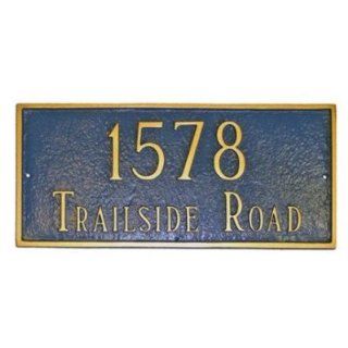 Rectangular Address Plaque Color Chocolate / Gold, Mounting Wall  Outdoor Plaques  Patio, Lawn & Garden