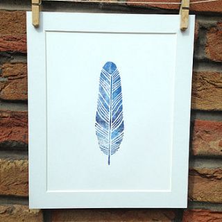 mounted feather print by little orange