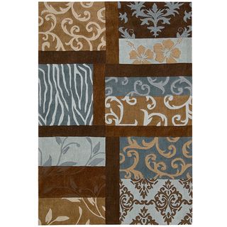 Nourison Hand tufted Contours Multicolor Polyester Rug (8 X 106)