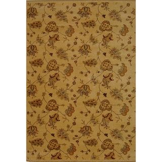 Safavieh Hand knotted Agra Beige Wool Rug (6 X 9)