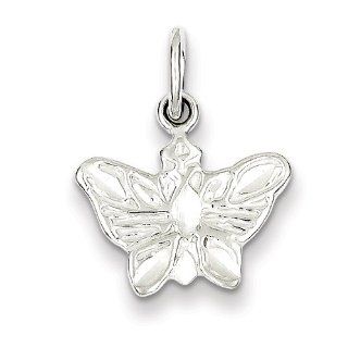 Sterling Silver Diamond Cut Butterfly Charm Jewelry