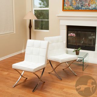 Christopher Knight Home Milania White Leather Dining Chairs (set Of 2)