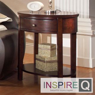 Inspire Q Inspire Q Fillmore Espresso Oval Wood Accent Table Brown Size 1 drawer