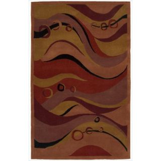 Nourison Hand tufted Dimensions Rust Abstract Rug (36 X 56)