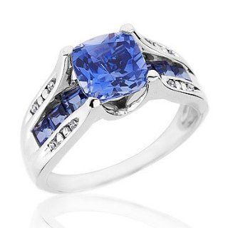 Created Ceylon Sapphire and Diamond Ring Jewelry