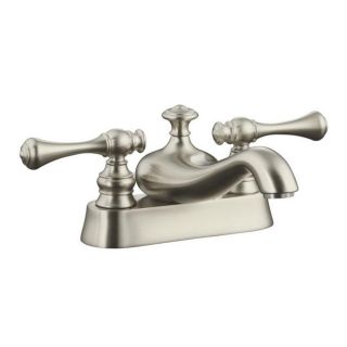 Kohler K 16100 4a bn Vibrant Brushed Nickel Revival Centerset Lavatory Faucet With Traditional Lever Handles