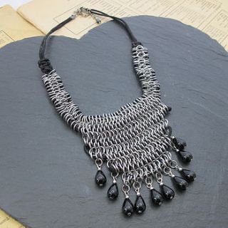 silver mesh statement necklace by molly & pearl