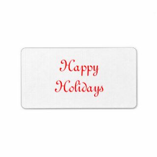 Happy Holidays. Red and White. Festive. Custom Address Labels