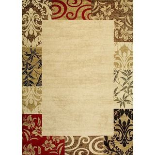 Patchwork Damask Border Beige (3 11 X 5 3)