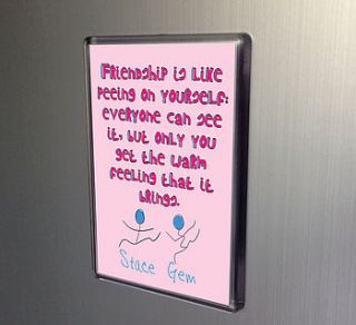 personalised friendship quote magnet by sarah copson