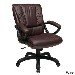 Office Star Products Work Smart Mid back Deluxe Coated Leather Executive Chair