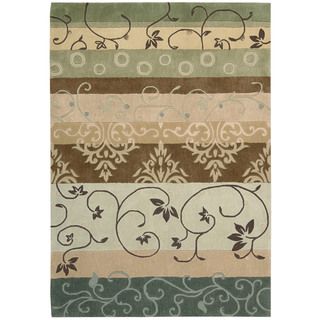 Nourison Hand tufted Contours Green Area Rug (5 X 76)