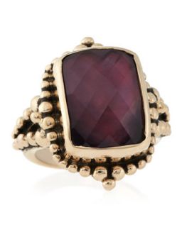 Smoky Quartz and Pink Mother of Pearl Ring
