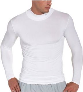 Realtree Men's Solid Fitted Mock Neck Long Sleeve Tee,White,Small Sports & Outdoors