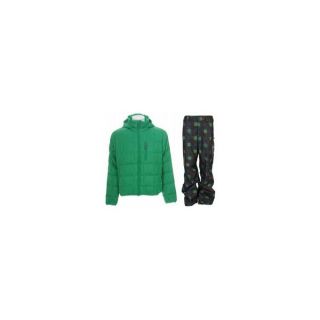 Burton Idiom Packable Down Jacket Id Green w/ Burton Poacher Pants Mocha Native Plaid jacket pkg 755