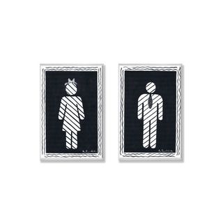 Men And Womens Room Black/ White Wall Plaques