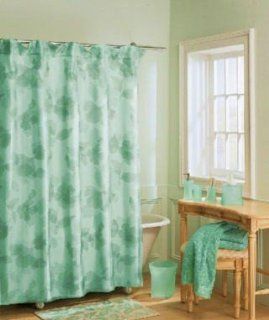 Primavera Light Green Sheer Floral Fabric Shower Curtain Nine & Company Nine West  