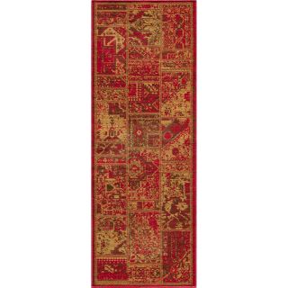 Hamadan Patchwork Sunset Red Wool Rug