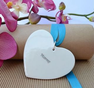 mother's day porcelain hanging heart by carys boyle ceramics