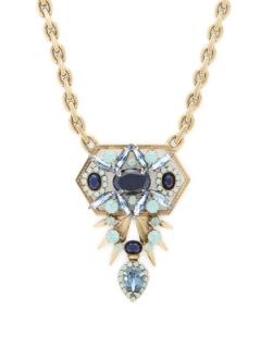 Art Deco Blue Crystal Pendant Necklace by Elizabeth Cole