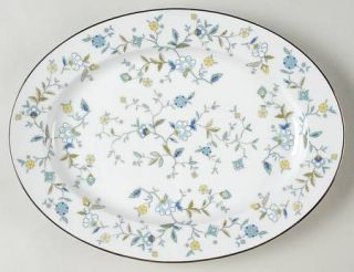 Noritake Chintz 13 Oval Serving Platter, Fine China Dinnerware   Blue, Tan & Wh
