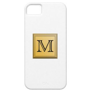 Custom Monogram Picture, nonmetallic gold colors. iPhone 5 Covers