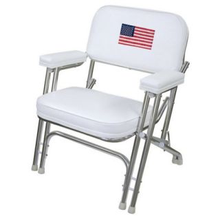 Wise Deluxe Folding Deck Chair w/Flag Logo 79955