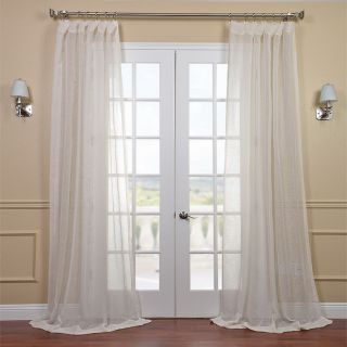 Linen Open Weave Cream Sheer Curtain Panel