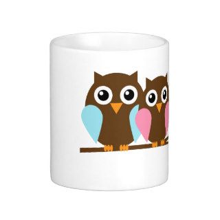 Owl couple on a branch coffee mugs