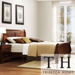 Tribecca Home Tribecca Home Milford Louis Phillip Warm Brown Traditional King size Sleigh Bed Brown Size King
