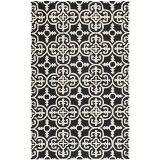 Safavieh Handmade Cambridge Moroccan Geometric Black Wool Rug (5 X 8)